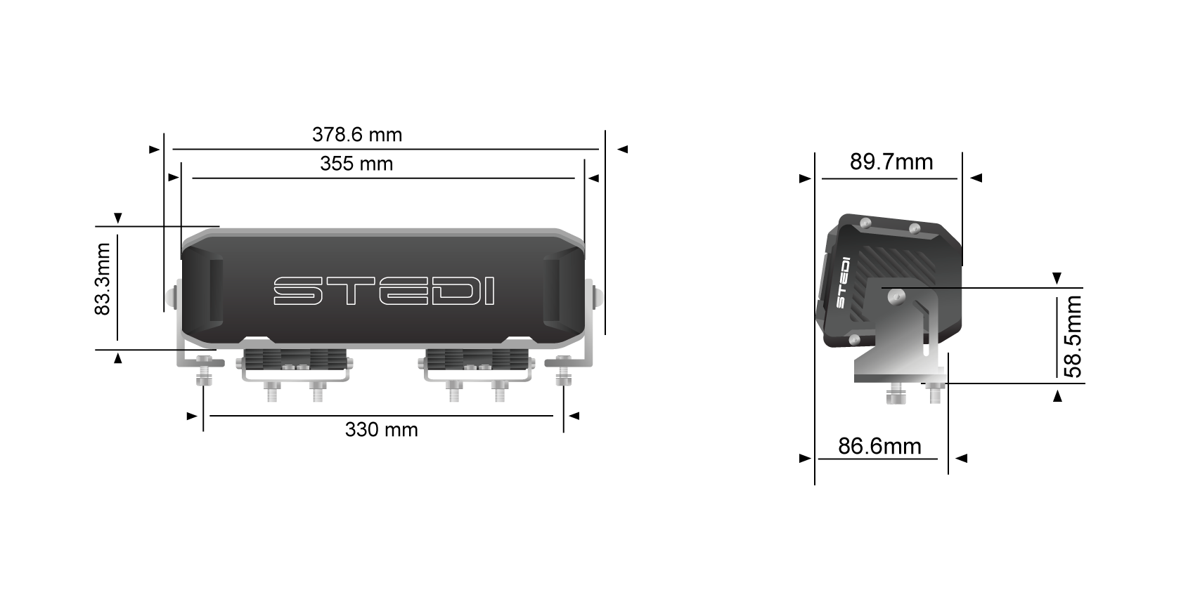 STEDI Sport Plus Double Row 14 inch 24 LED Light Bar
